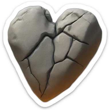 Realistic heart rock sticker