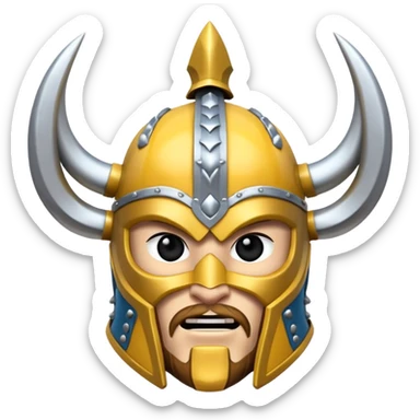 Casco vikingo con cuernos sin cara de persona sticker