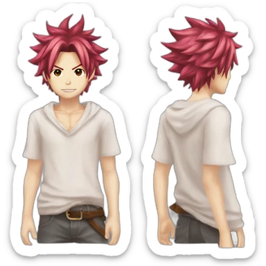 Natsu dragneel rose hair sticker
