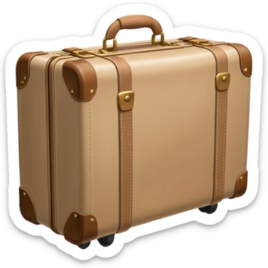 beige suitcase with wheels sticker