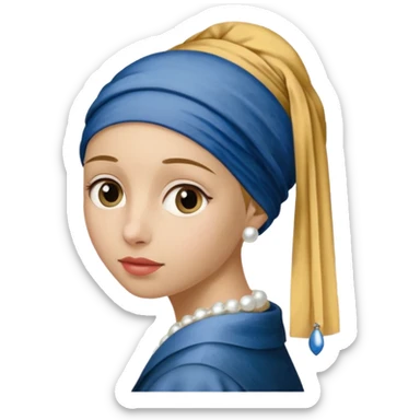 Girl with a Pearl Earring painting sticker