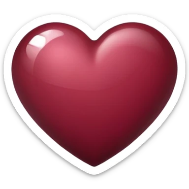 A burgundy heart sticker