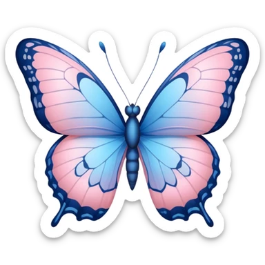 A butterfly with light blue fade to light pink wings sticker