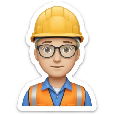 engineer, side view in a hard hat  sticker