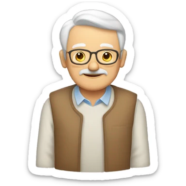 abuelo y abuela, hombre canoso y mujer rubia sticker