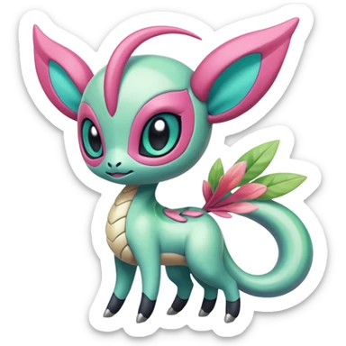 Colorful Smooth Soft Silky Cute Adorable Kawaii Glossy Oriental Stylish Exotic Meloetta-Palkia-Virizion-Venom-Stitch-Fakémon-creature-hybrid sticker
