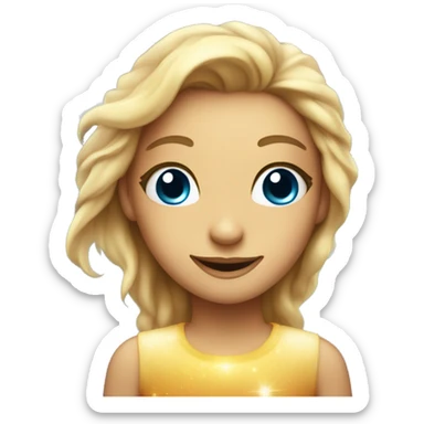 A sparkling face with wide eyes, a big smile, glowing skin, and a rainbow halo with tiny stars around it.

 sticker