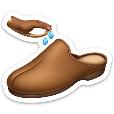 a hand throwing a slipper sticker