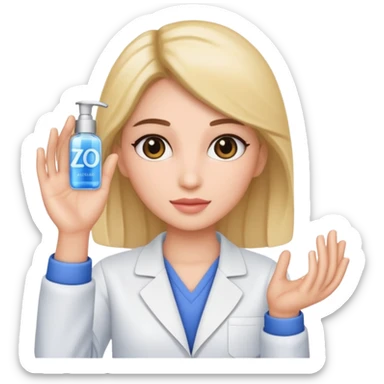 make a person who holds zo skin health cosmetics in her hand  sticker