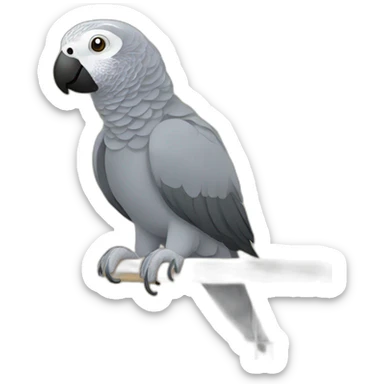 African grey parrot in bird enclosure sticker