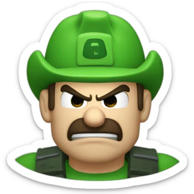 Luigi angry doomguy sticker