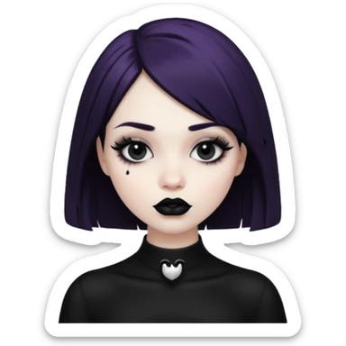 gothic girl makes up sticker