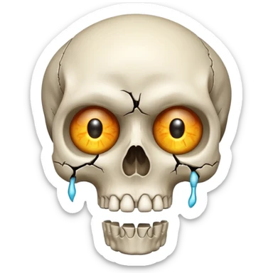 Skull with its eyes popping out sticker