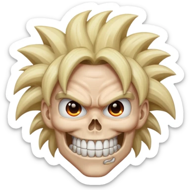   Mind blown skull face for goku hair          sticker