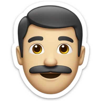 funny man with small black mustache sticker
