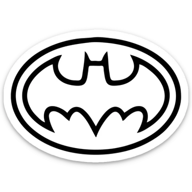 batman logo, modern style, sharp edges, black bat on yellow oval, minimalistic, no text sticker