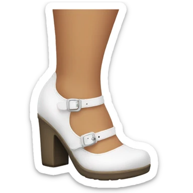 White chunky girl shoes sticker