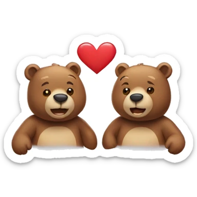 Two bears in love  sticker