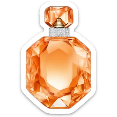 Iconic Luxury Diamond Cut Crystal Fragrance Bottle Orange Tint sticker