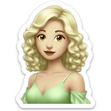 elegant girl gren sticker