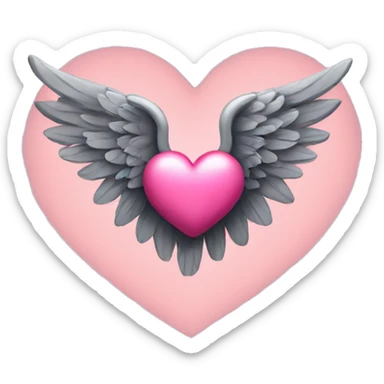 Heart with wings simple sticker