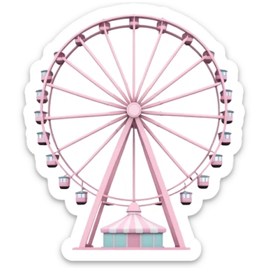 mix light pink and white theme park Ferris wheel sticker