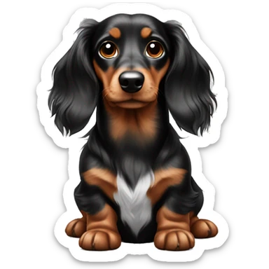 Black,brown Merle long haired Dachshund sticker