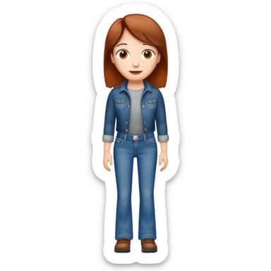 Bootcut jeans with hotdog brown hair sticker