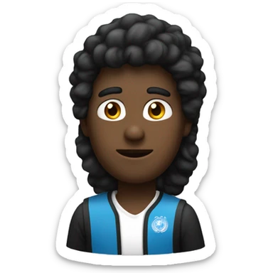 un personaje con el pelo negro y en la mitad blanco que sea legante sticker