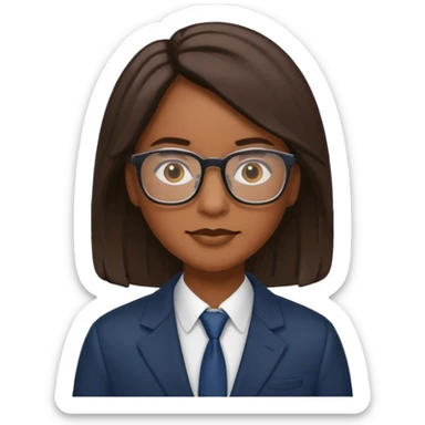 A school principal of African descent with medium-length hair. sticker