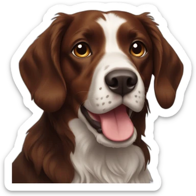black Brittany+ spaniel dog sticker