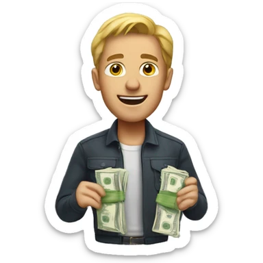 big stash of cash sticker