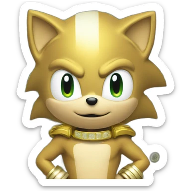 sonic with money, wearing gold watches sticker