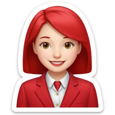 Girl in red holiday suit sticker