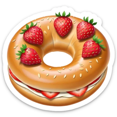 Bagel with strawberry’s  sticker