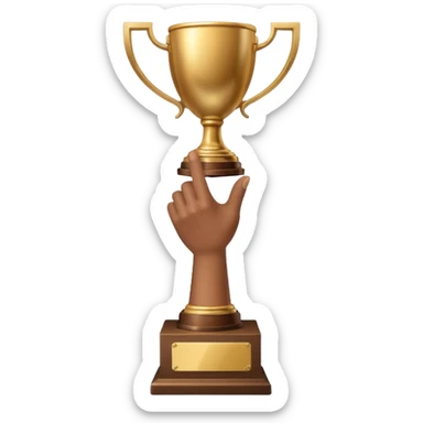 hand raising trophy sticker