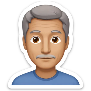 Man around 50 with gray and brown hair,  not fat not skinny. sticker