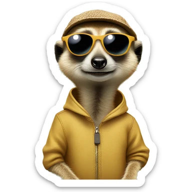 Meerkat with sunglasses sticker