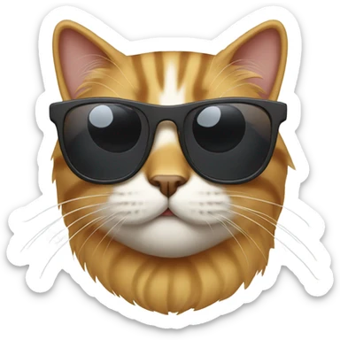 Cat with sunglasses sticker