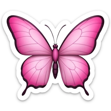 Borboleta rosa meio branca sticker