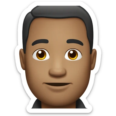 Cartoon character in Bitmoji style slightly bald dark hair little hair male, around 40 years old The character is wearing  sticker