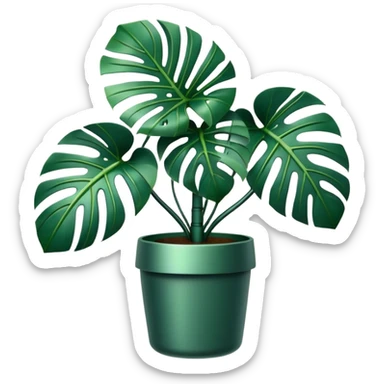 robotic monsterra sticker