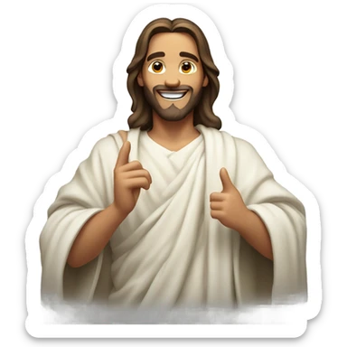 smiling Jesus in cartoon style  sticker