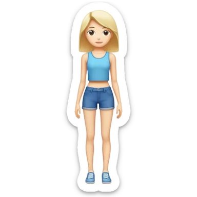 full body skinny female figure standing sticker