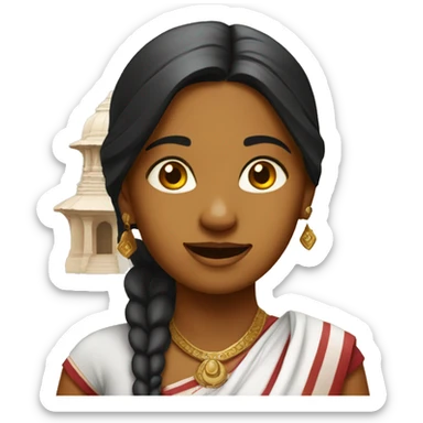 Indian girl at temple sticker