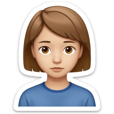 adolescent au visage impassible. Cheveux courts sticker