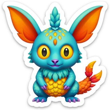 Labubu-Fakémon-hybrid-creature (full body)  sticker