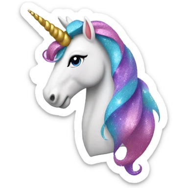 Multicolour glittery unicorn sticker