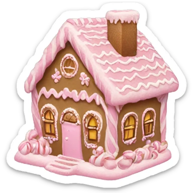 Light pink gingerbread house sticker