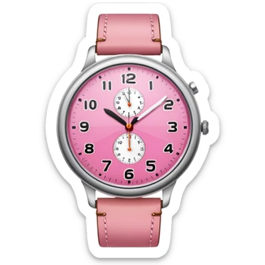 Pink watch pointing 12 o clock sticker